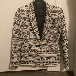 Banana republic embroidery white navy blazer formal jacket size 4